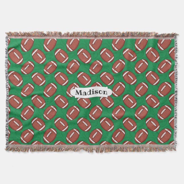 Rugby / Football Pattern individuelle Name Decke w (Vorderseite)