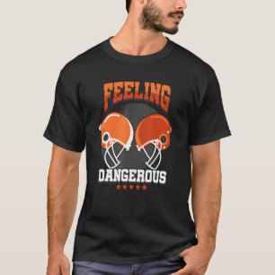 Rugby Football Player Dangerous Feel Helmet Quarte T-Shirt
