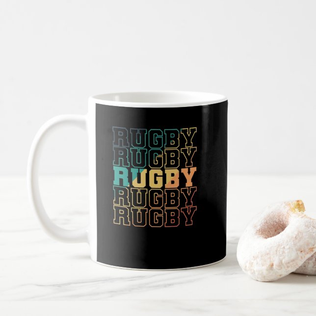 Rugby Football Sport Spieler Fans Kaffeetasse (Mit Donut)