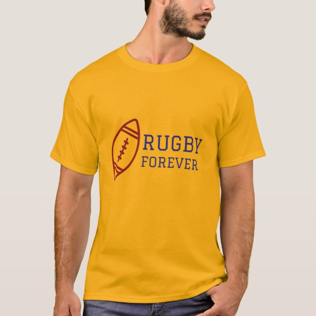 Rugby Forever Athletik-Design T-Shirt (Vorderseite)