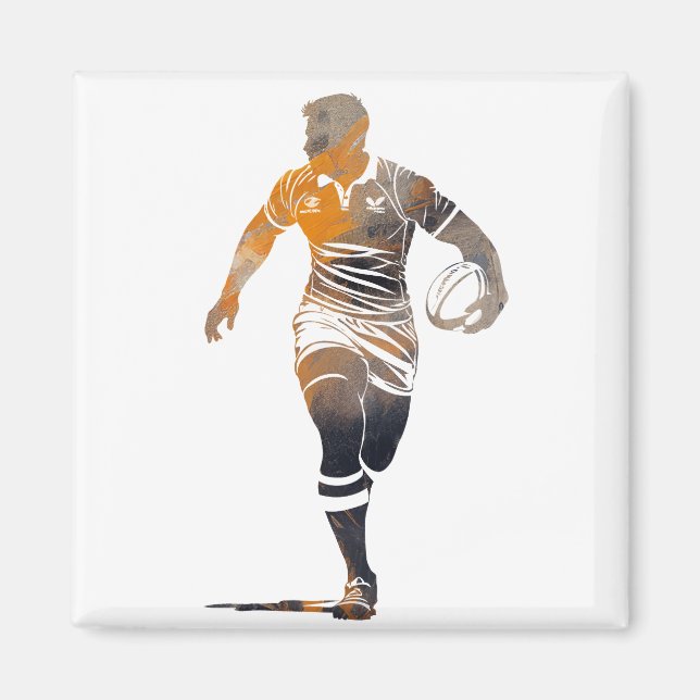 Rugby Game Sport Challenge Illustration Silhouette Magnet (Vorne)