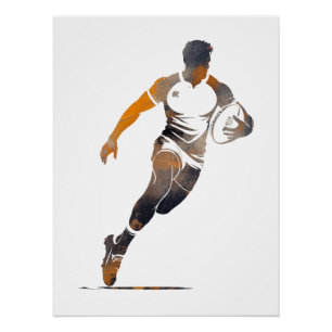 Rugby Game Sport Challenge Illustration Silhouette Poster