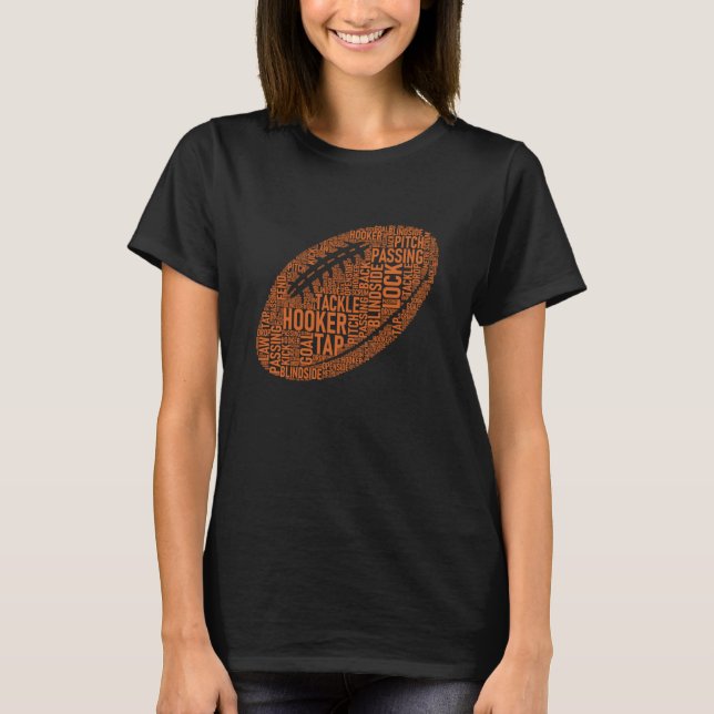 Rugby Game Typography  Rugby Player  Coach Mom Dad T-Shirt (Vorderseite)