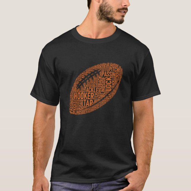 Rugby Game Typography  Rugby Player  Coach Mom Dad T-Shirt (Vorderseite)