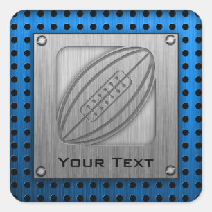 Rugby, gebürsteter Metal-Look Quadratischer Aufkleber