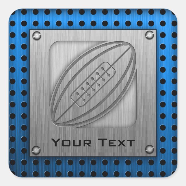 Rugby, gebürsteter Metal-Look Quadratischer Aufkleber (Vorderseite)