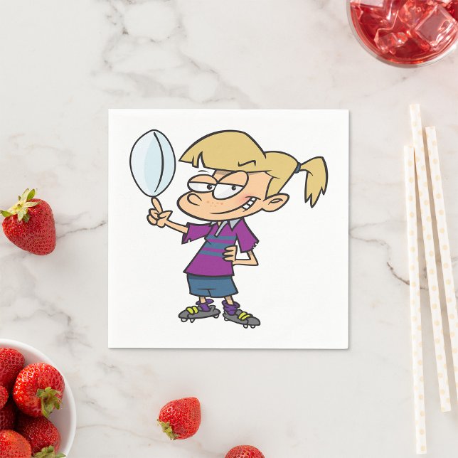Rugby Girl Paper Napkins Serviette (Von Creator hochgeladen)