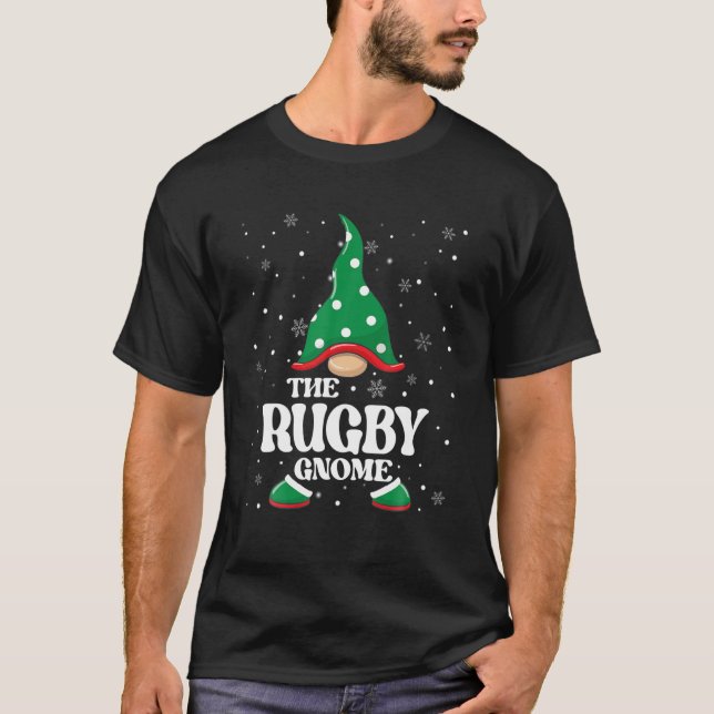 Rugby Gnome Weihnachtssport Matching Family Gr T-Shirt (Vorderseite)