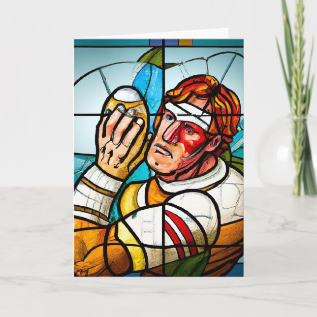 Rugby-Hartglas - Rugby-Grußkarte Feiertagskarte (Vorderseite)