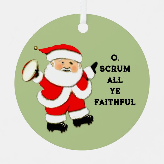 Rugby Holiday-Geschenk Ornament Aus Metall (Vorderseite)