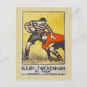 Rugby in Twickenham mit der Straßenbahn von Hammer Postkarte