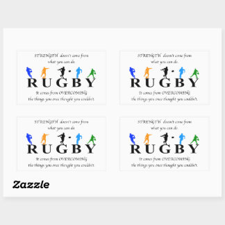 Rugby Inspiration Zitat Rechteckiger Aufkleber
