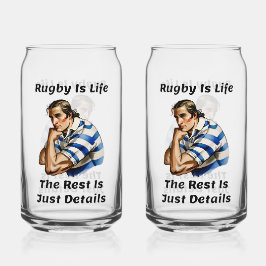 Rugby ist das Leben gedruckt 16oz Can Brille Dosenglas