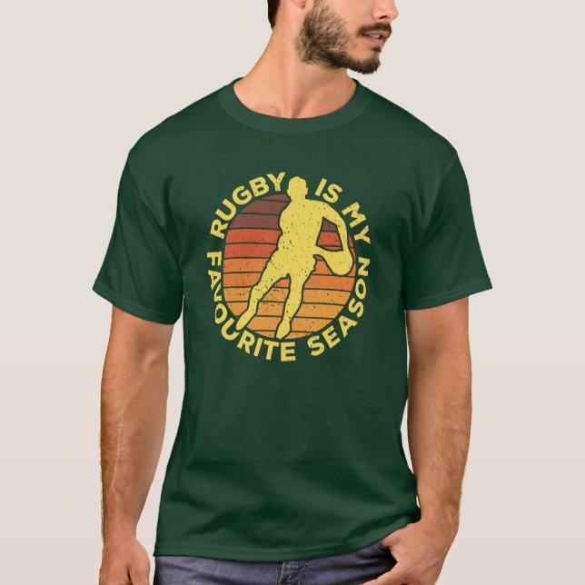 Rugby ist meine Lieblingssaison Sport Nostalgia T- T-Shirt (Vorderseite)