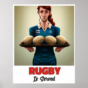 Rugby ist serviert - Rugby-Malerei-Druck Poster