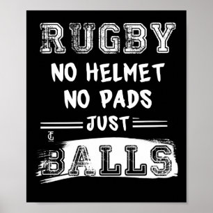 Rugby kein Sturzhelm keine Auflage-gerade Poster