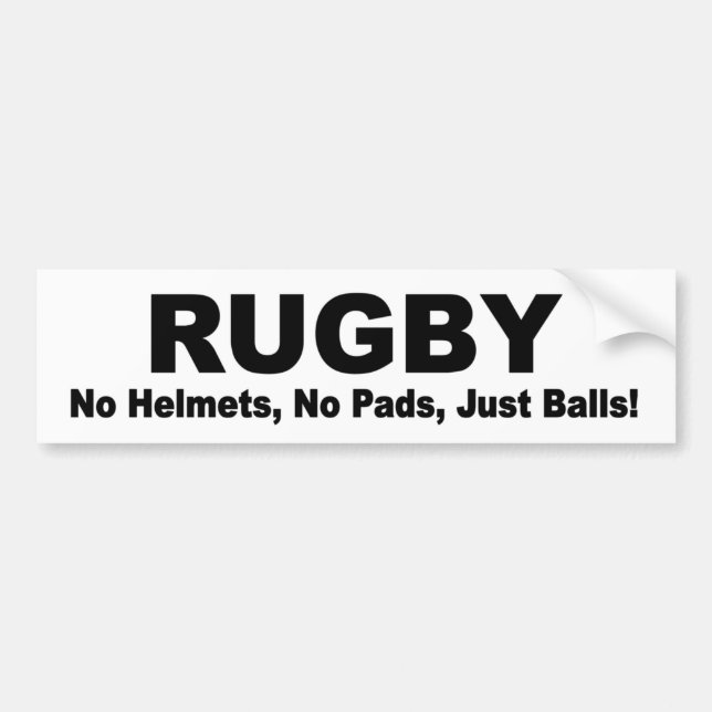 RUGBY keine Auflagen, keine Sturzhelme, gerade Autoaufkleber (Vorne)