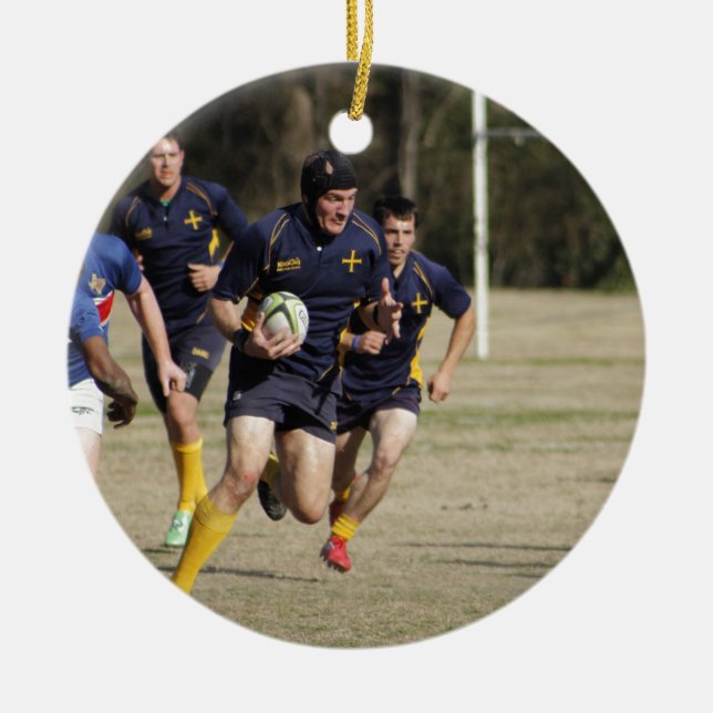 Rugby Keramik Ornament (Vorne)