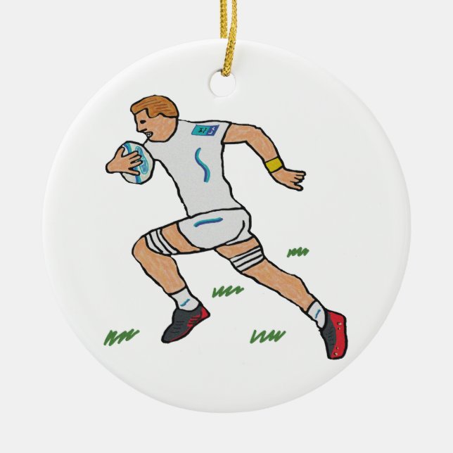 Rugby Keramik Ornament (Vorne)