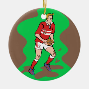 Rugby Keramik Ornament