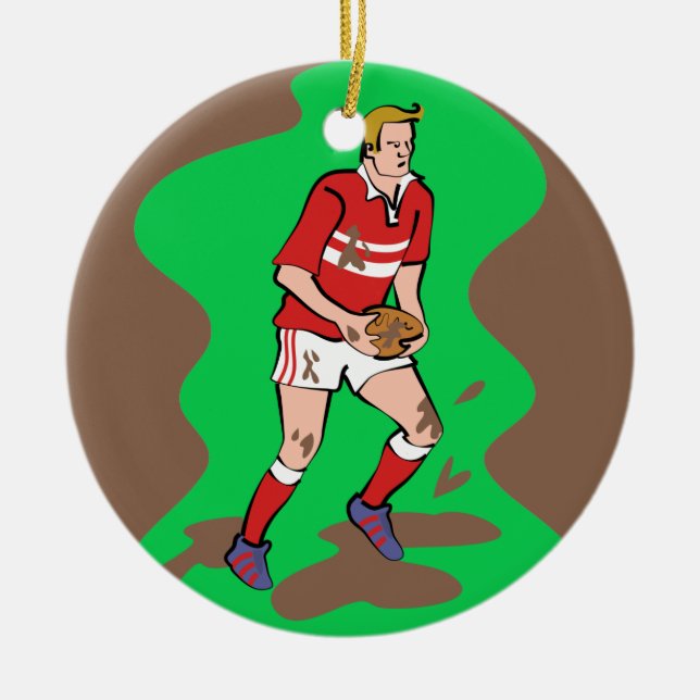 Rugby Keramik Ornament (Vorne)
