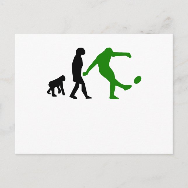 Rugby Kick Evolution (grün) Postkarte (Vorderseite)