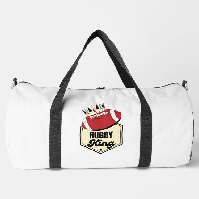 Rugby King | Crowned Abzeichen Design for Rugby Duffle Bag (Vorderseite)