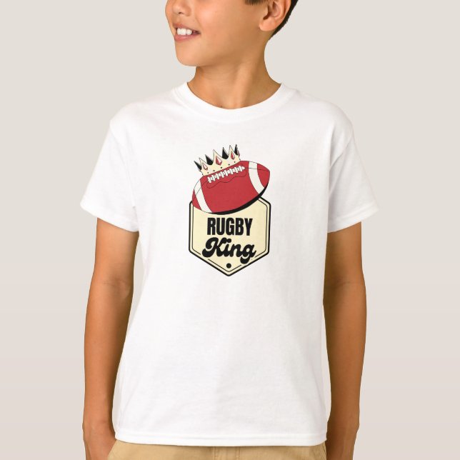 Rugby King | Crowned Abzeichen Design for Rugby T-Shirt (Vorderseite)