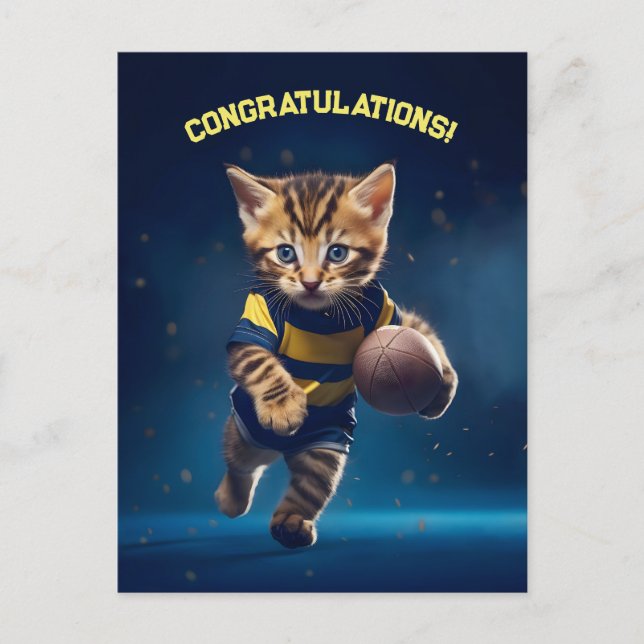 Rugby Kitten Postkarte (Vorderseite)