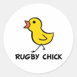 Rugby-Küken-Aufkleber Runder Aufkleber