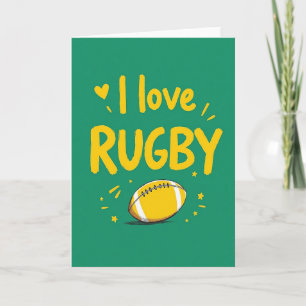 Rugby-Liebe in lebendigem Stil Karte