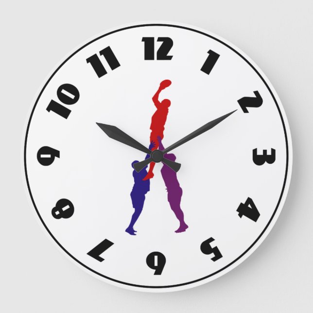 Rugby Lineout Clock Große Wanduhr (Vorderseite)