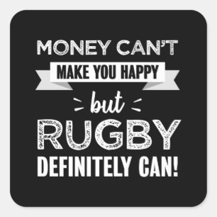 Rugby macht dich glücklich Funny Geschenk Quadratischer Aufkleber