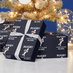 Rugby macht Me Feel Alive Rugby Geschenkpapier