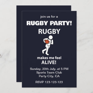 Rugby macht Me Feel Alive Rugby Party Einladung