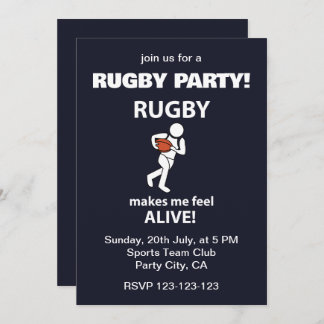 Rugby macht Me Feel Alive Rugby Party Einladung