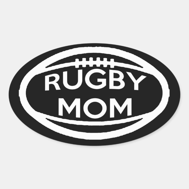 Rugby Mama Ovaler Aufkleber (Vorderseite)