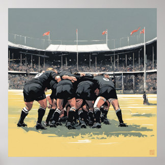 Rugby Maul Art Print Poster