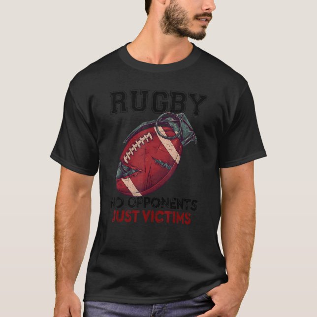 Rugby no Gegner nur Opfer T-Shirt (Vorderseite)