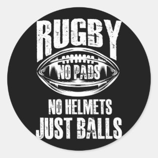 Rugby No Pads No Helmets Balls American Football Runder Aufkleber