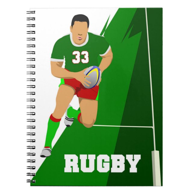 Rugby-Notebooks Notizblock (Vorderseite)