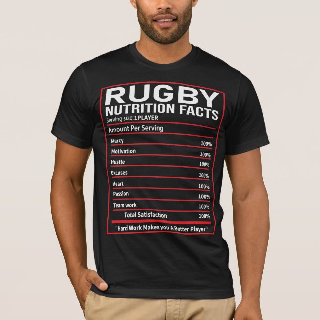 Rugby Nutrition Facts - Rugby Player Lover Gift T-Shirt (Vorderseite)