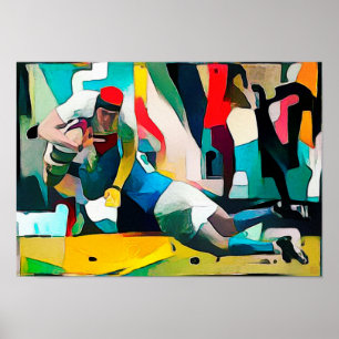 Rugby Painting Print Poster