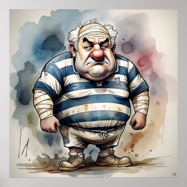 Rugby Player Art Print Poster (Vorne)