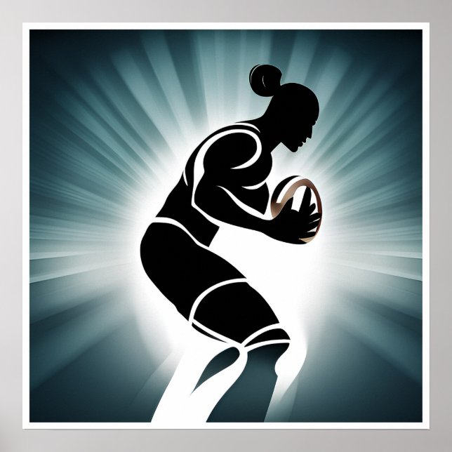 Rugby Player Art Print Poster (Vorne)