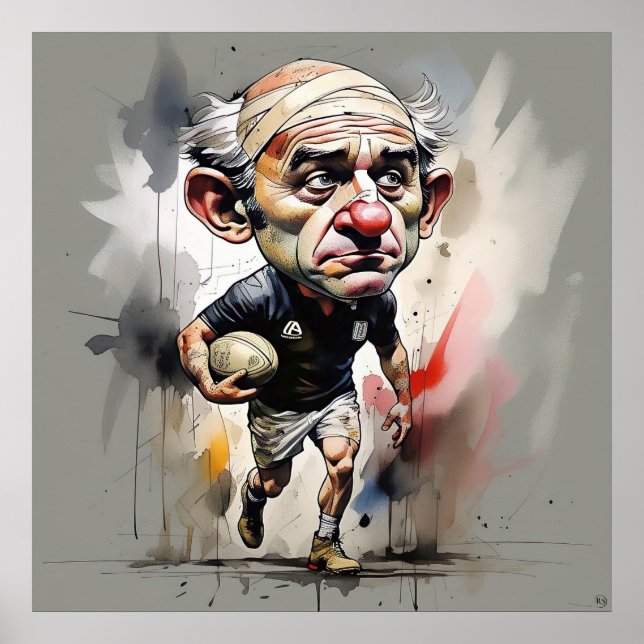 Rugby Player Art Print Poster (Vorne)