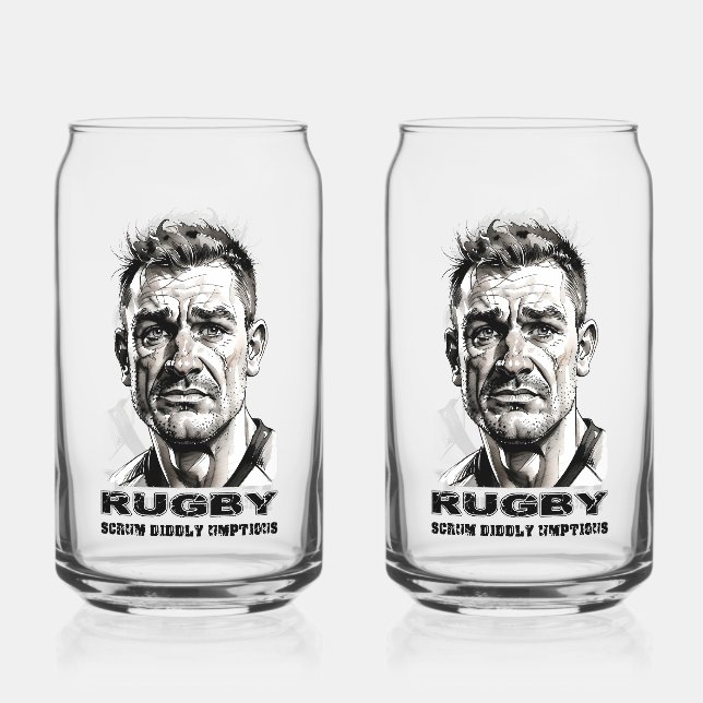 Rugby Player druckt 16oz Can Brillen Dosenglas (Vorderseite)