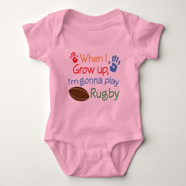 Rugby Player (Future) Baby Strampler (Vorderseite)