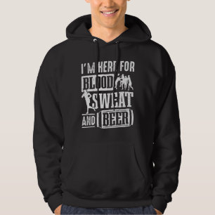Rugby Player Ich bin hier für Sweat and Beer Rugby Hoodie