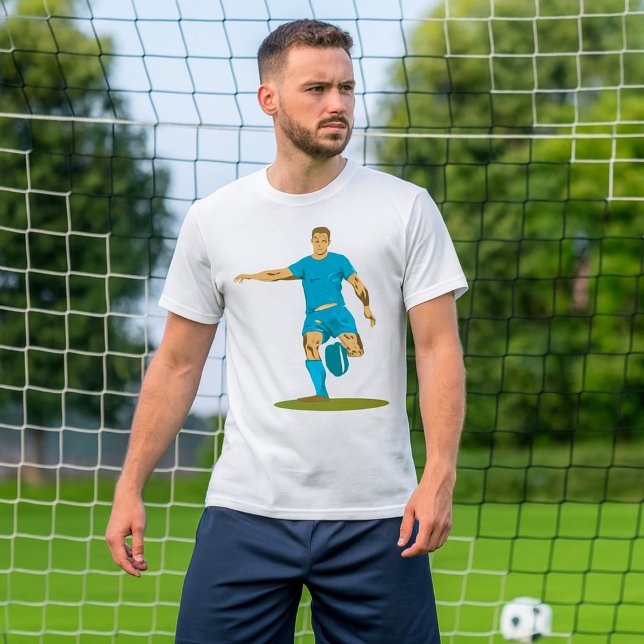 Rugby Player Kicking Ball Athletic Sports T-Shirt (Von Creator hochgeladen)